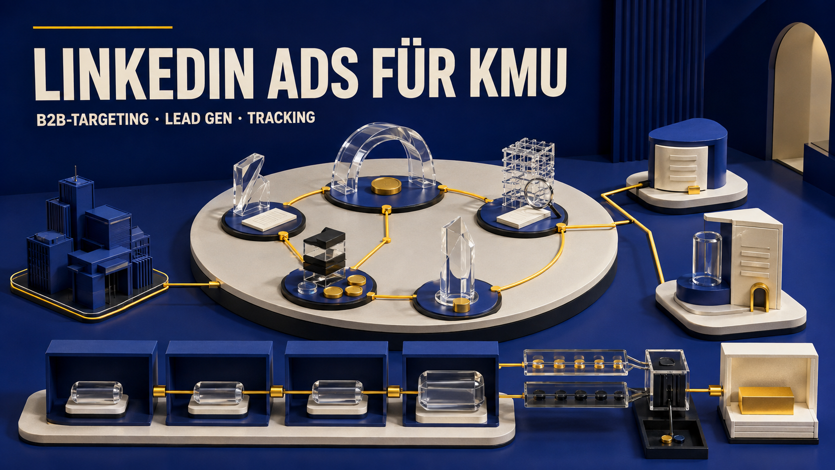 Editoriale B2B-Entscheidungskarte mit Buying Committee, Lead-Route und messbarem Vertriebsweg