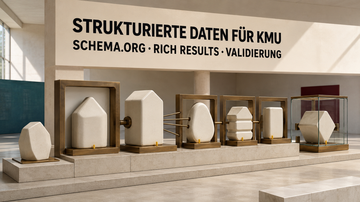 Helles Präzisionsregister mit keramischen Entitätskörpern, bronzenen Fassungen und gelben Prüfstiften für validierte Datenbeziehungen